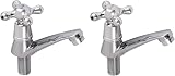 Bohaner Chrome Basin Taps Pair Hot Cold Lever Mixer view 9