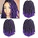 fani 3 Pack Spring Twist Braids Ombre Purple Crochet Braids 8 Inch Synthetic Braiding Fluffy Crochet Twist Hair Extension Low Temperature Fiber 110g/Pack (T1B/Purple)