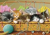 Kittens in Basket, A 35 Piece Jigsaw Puzzle by Cobble Hill