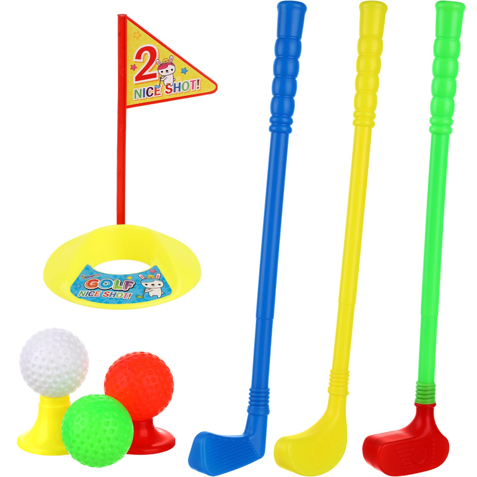 Toyvian Kids Golf Club Set, Toddler Golf Set Set Retractable Toy, Baby Golf Clubs Educational Golf Set Indoor/Outdoor Toys Birthday for Boys & Girls Aged 3 4 5 Year Olds