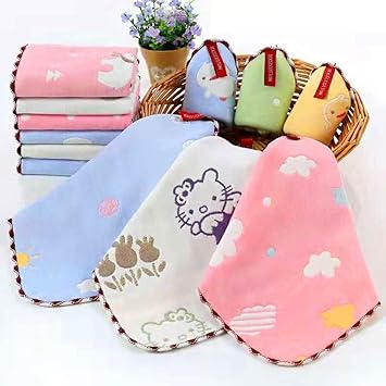 Amazon ガーゼハンカチ 紐付きタオル 6重ガーゼ タオル ループ付き