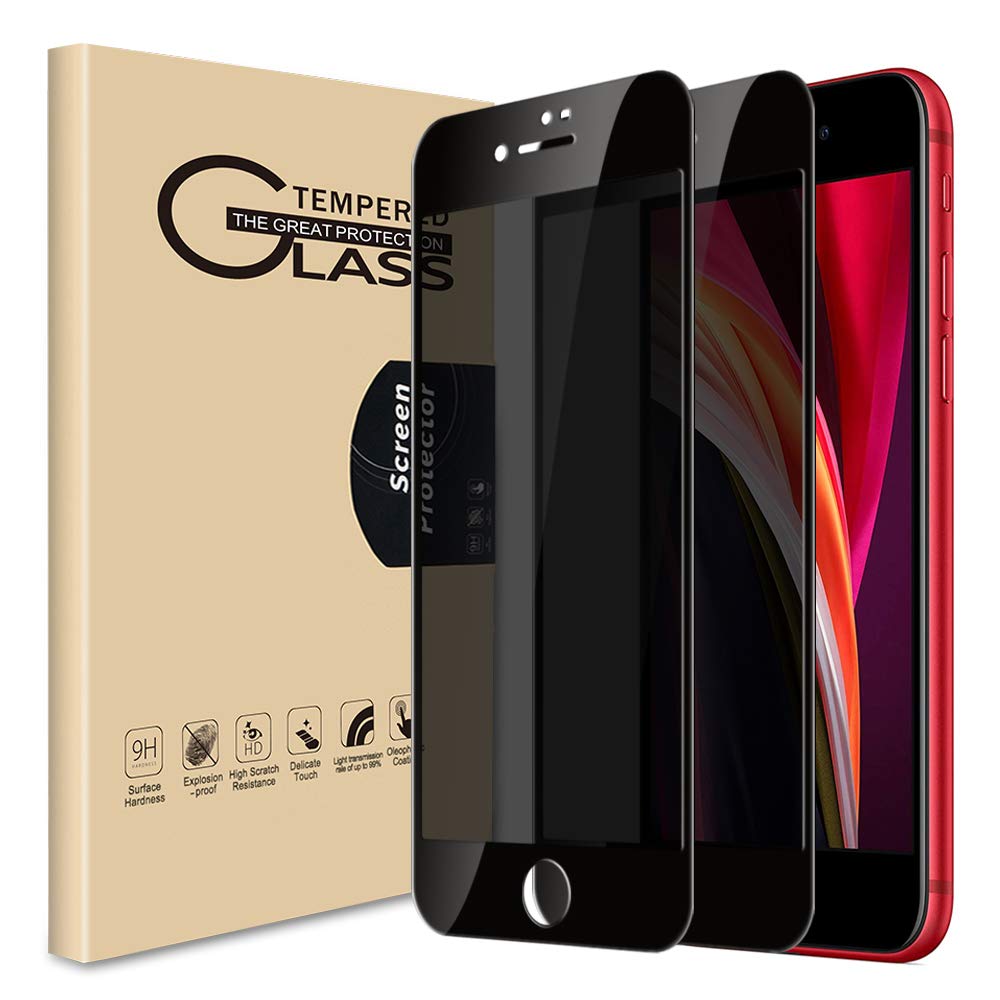 Privacy Screen Protector for Apple iPhone SE 2020 /iPhone SE 2nd Generation,[2 PACK] iPhone 8 and iPhone 7, Anti-Spy Tempered Glass Film