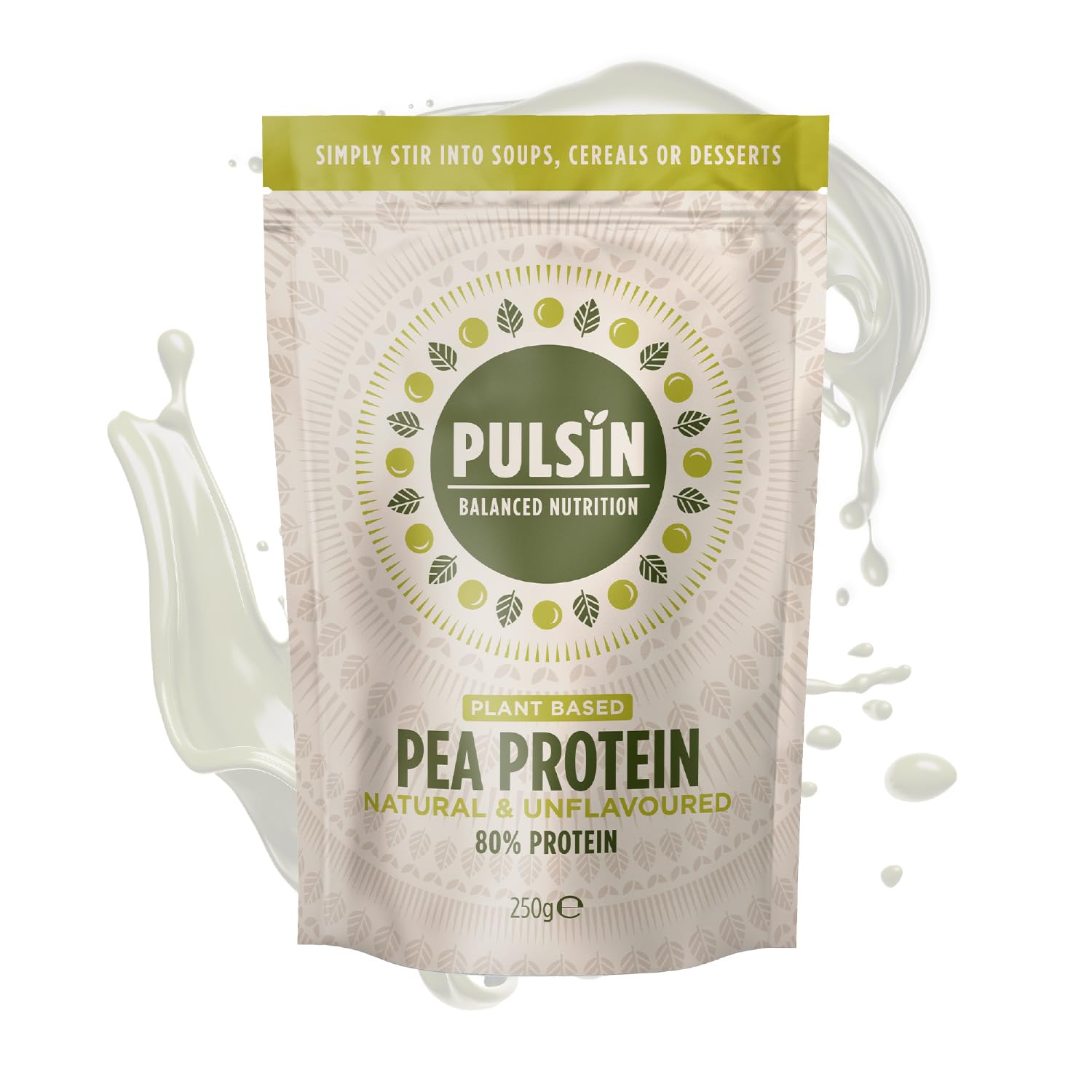 Pulsin - Unflavoured Vegan Pea Protein Powder - 250g - 8.0g Protein, 0g Carbs, 41 Kcals Per Serving - Gluten Free, Plant Based, Palm Oil Free & Dairy Free