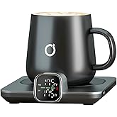 ikago Smart Heated Coffee Mug Warmer & Mug Set - Heated Mug Warmer with Auto Shut Off, 1°F Precise Temperature Control Mug Wa
