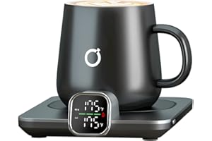 ikago Smart Mug Warmer & Mug Set - Upgraded Coffee Warmer, 1°F Precise Temperature Control Mug Warmer for Desk, Heated Coffee