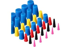 FDCLIXUVOL 100 Pcs Silicone Rubber Tapered Plug with Box 1/16" to 1/2" High Temp Rubber Stoppers for Coating Hole Plugs Spraying Painting Protection Masking Off Holes (7 Size)
