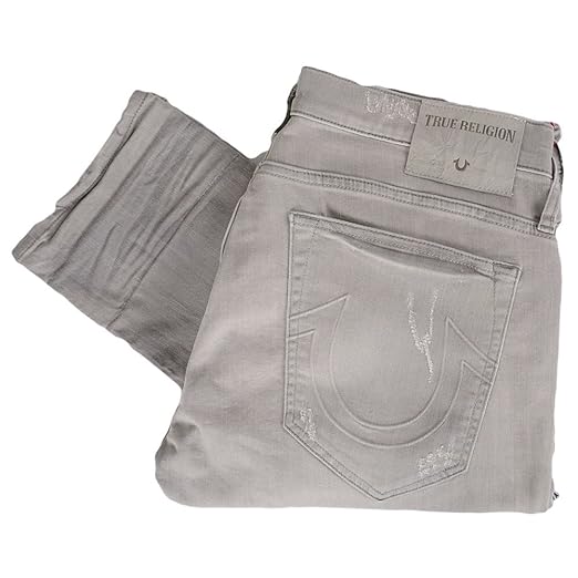 True Religion New-Rocco Slate Grey Distressed Jeans