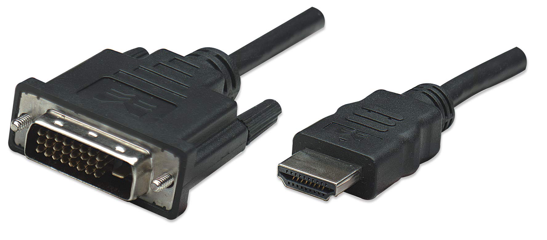 Manhattan HDMI to DVI-D 24+1 Cable, 1m, Male to Male, Black, Dual Link, Compatible with DVD-D, Lifetime Warranty, Polybag — image 1