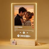 witfox Personalized Gifts for Women Men - Acrylic Spotify Song Plaque - Spotify Plaque Custom Photo Gifts for Boyfriend Girlfriend - Customized Gifts for Him Her