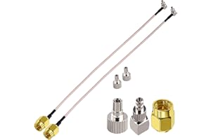 TUOLNK 2PCS RG316 SMA to TS9/CRC9 Extension Coax Cable, SMA Male to CRC9/TS9 Male Right Angle Dual Connector Cable 0.98ft (30cm) for Radio Scanner, Car Transmitter, CB Radio