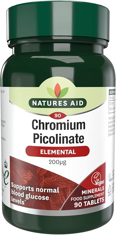 Natures Aid Chromium Picolinate 200µg 90 Tablets Vegetarian Gluten Free