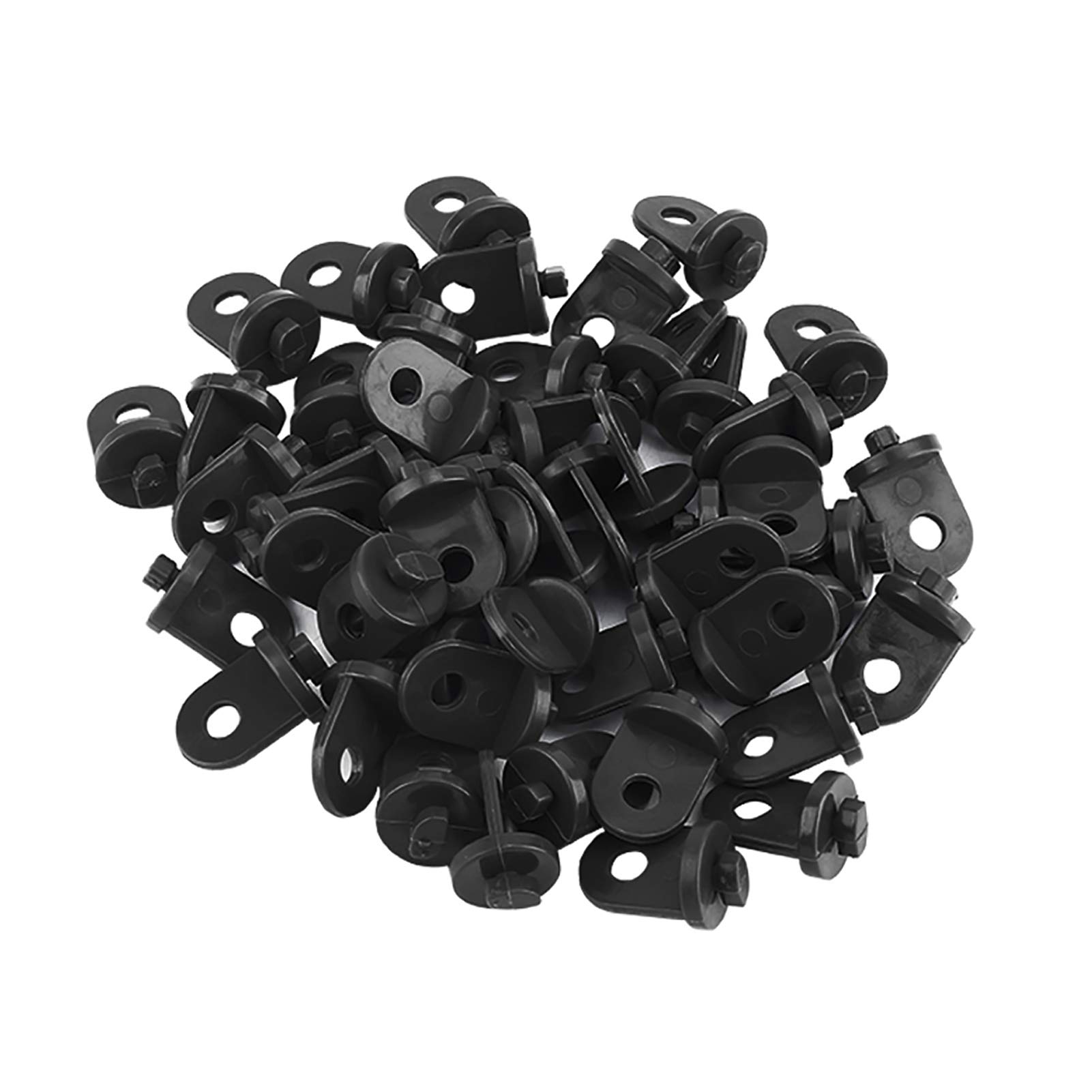 Greenhouse Plant Support Clips, 50pcs, Black Plastic Hanging Hooks, 3x2cm, for Plants, Crops, Baskets, Pots