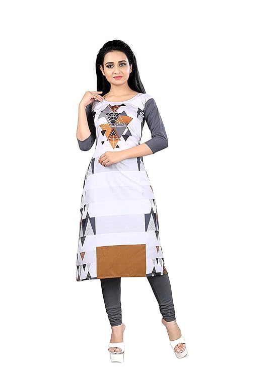 Kurtis for Women Straight Printed Crepe