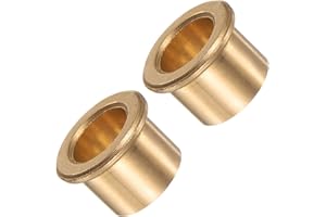 Kozelo 2pcs Flanged Sleeve Bearing - [12mm x 16mm x 12mm] Bronze Oilless Bushing for Equipment Machine Use | Gold