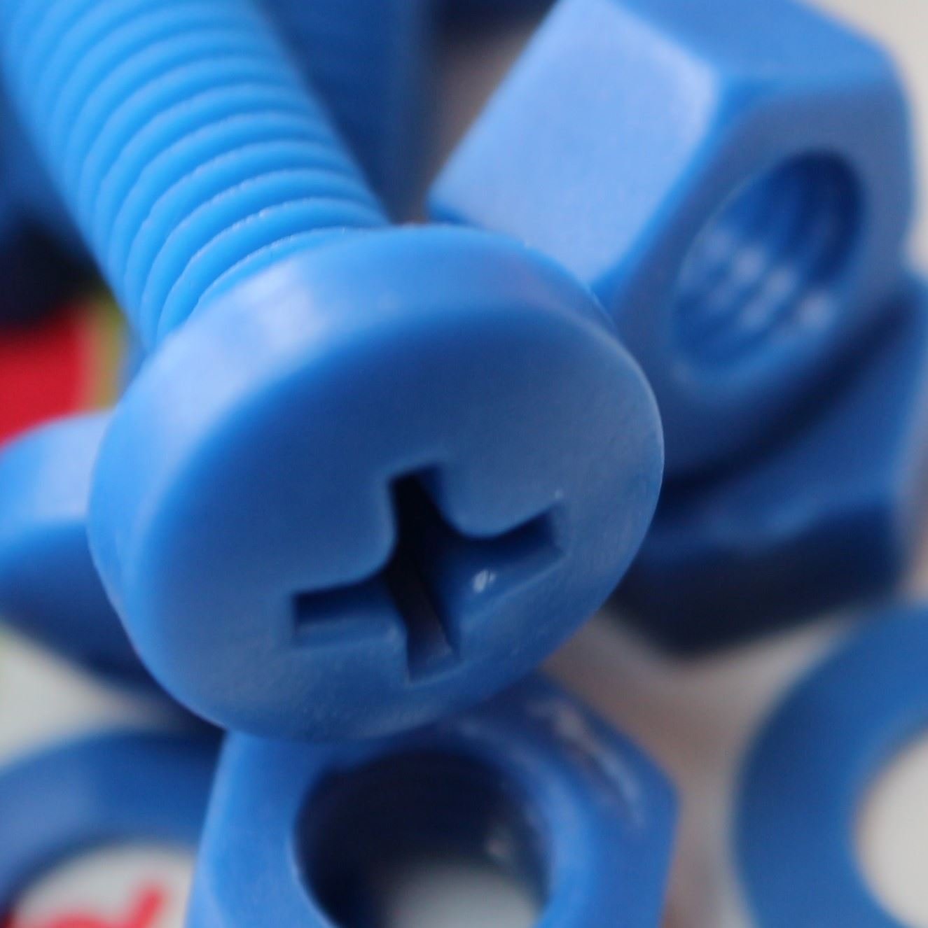 20 x Blue Pan Head Screws Polypropylene (PP) Plastic Nuts and Bolts, Washers, M6 x 40mm