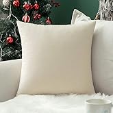MIULEE Velvet Pillow Cover Soft Luxury Decorative Throw Pillow Cover Eruo Sham Single Rectangle Cushion Case for Couch Sofa Bedroom Car Decor,26x26 Inch Cream White