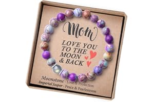 THEMEROL Natural Gemstone Bracelet Gifts for Daughter Mom Sister Niece Aunt Wife Girlfriend Grandma