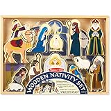 Toy Melissa & Doug 4-Pc Wooden Nativity Set Book