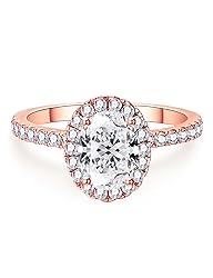Oivley 1.5CT Oval Halo Engagement Rings for