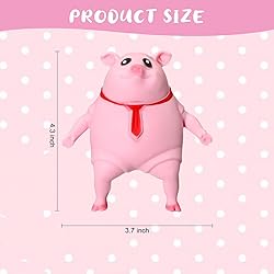 2 Pack Pink Pig Stress Balls Toy, Funny Novelty