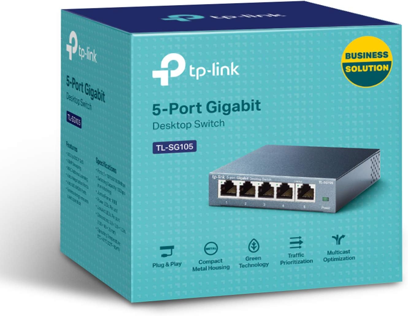 TP-Link 5 Port Gigabit Ethernet Network Switch - Ethernet Splitter | Plug & Play | Fanless | Sturdy Metal w/ Shielded Ports | Traffic Optimization | Unmanaged | Limited Lifetime Protection(TL-SG105): Computers & Accessories