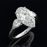 925 Sterling Silver Shining Classic Ring 2Ct Pear Cut Teardrop Halo Ring Cubic Zirconia Promise Rings CZ 3-Stone Eternity Engagement Wedding Band Ring for Women (US Code 8)