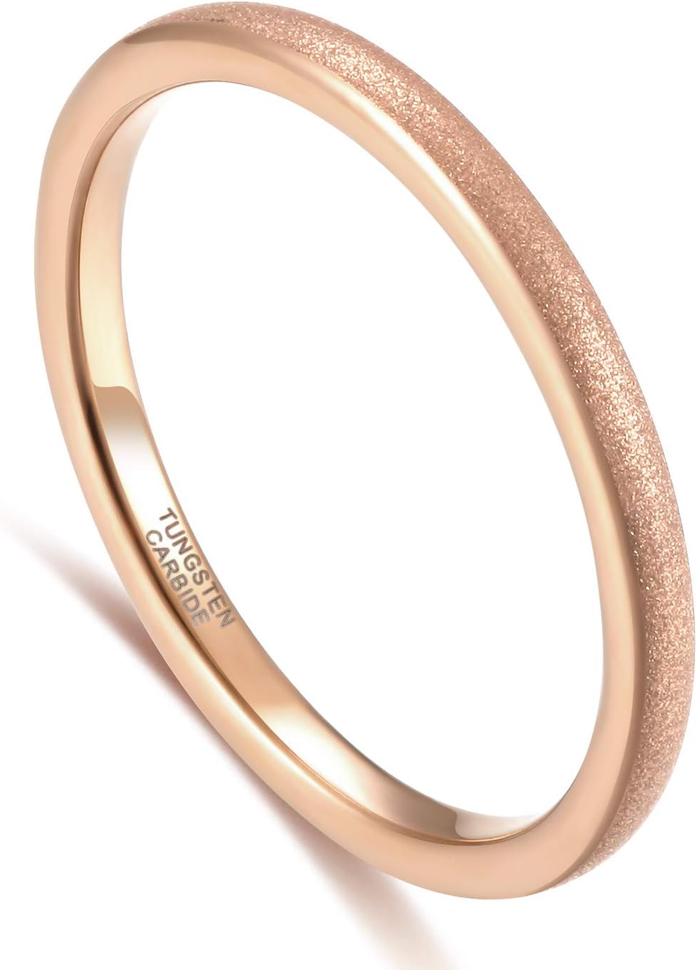 Greenpod2mm 4mm 6mm Tungsten Wedding Bands Ring for Women Men Rose Gold/Silver/Gold/Black Polished Slim Engagement Promise Rings Comfort Fit Size 4-13