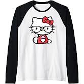 Hello Kitty Nerd Glasses Raglan Baseball Tee