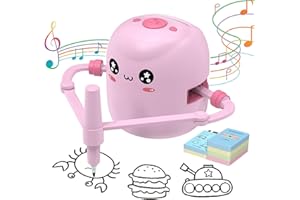 ERYMCS Drawing Robot for Kids, Interactive Educational Drawing Robot with Voice Interaction, Montessori Drawing Learning Toy with 100 Word Cards & 16 Color Pens, Christmas Birthday Present for Kids 5 6 7 8 9