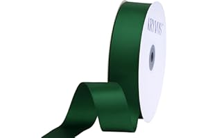 KRYVUS Double Faced 7/8" Forest Green Polyester Satin Ribbon Continuous 25 Yards Use for Bows Bouquet,Christmas Gift Wrapping,Floral Arrangement