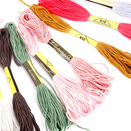 Ownsig 50 Skeins Cotton Embroidery Floss Rainbow Color Cross Stitch Threads Crafts Floss Sewing Threads