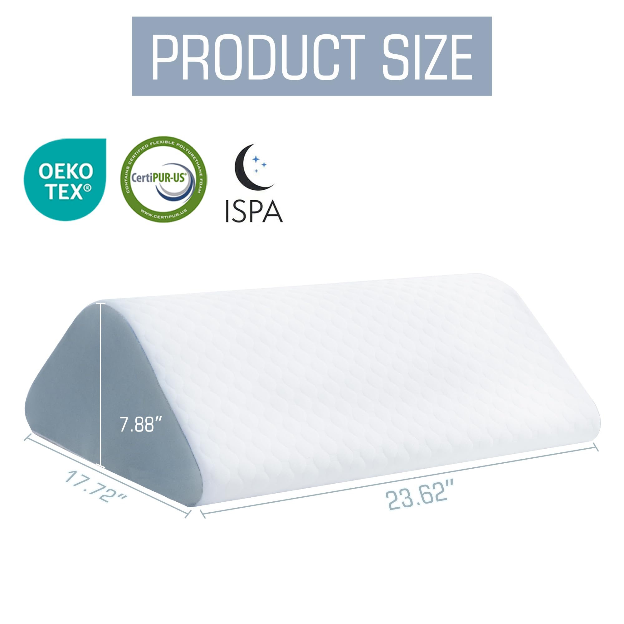 Knee Wedge Pillow Bed Wedge Pillow for Sleeping, Wedge Pillows for After Surgery Leg Pillow for Knee Pain Relief, Back Pain, Sciatica, Hip Support