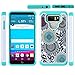 LG G6 Case,Suensan Dual Layer Armor Defender Protective Shock Absorbing with Hybrid Soft silicone and Hard PC Design Cover for LG G6 (Blue flowers)