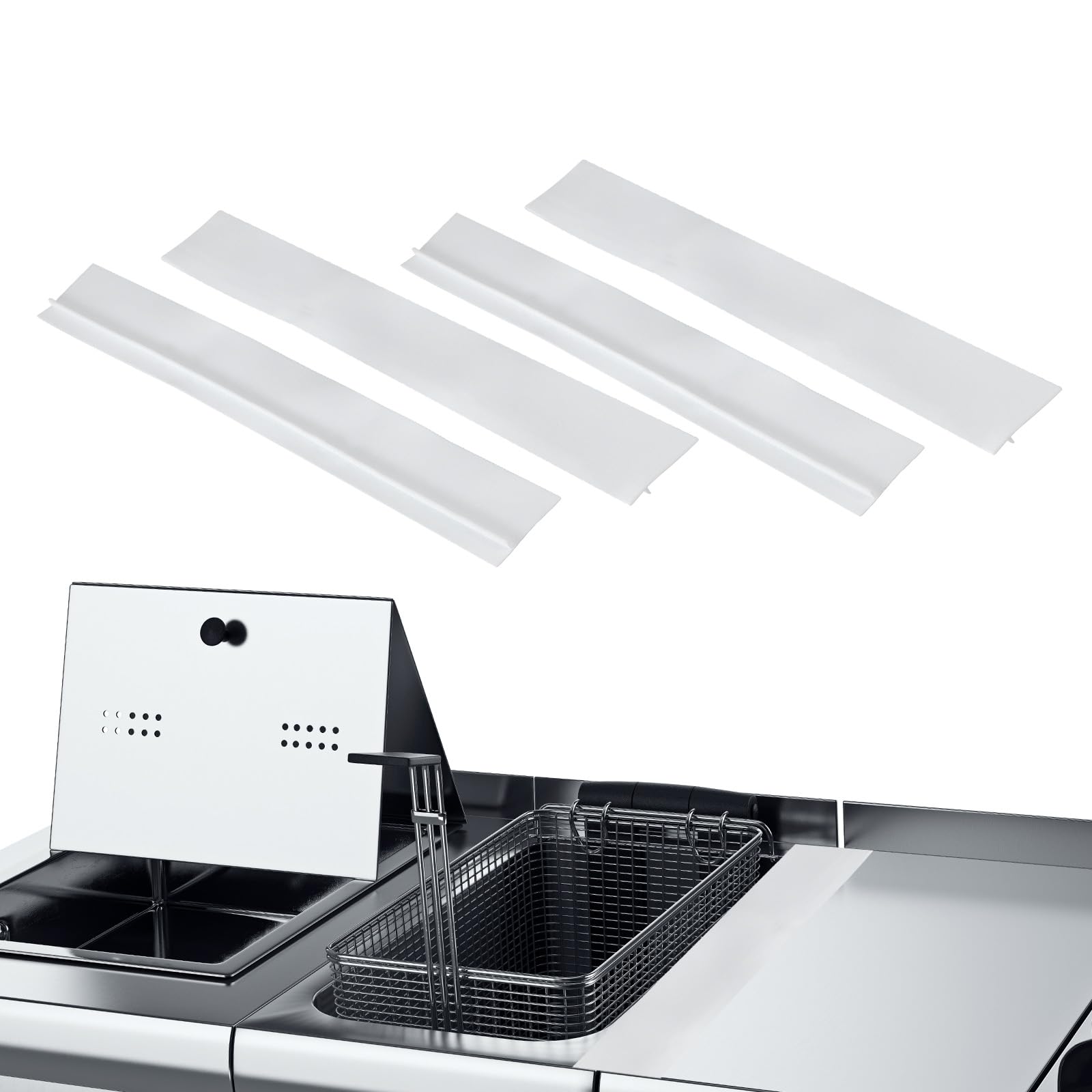 PATIKIL Silicone Stove Gap Covers, 4 Pack Kitchen Stove Gap Filler 21 Inch Heat Resistant Oven Gap Filler Seal Strips for Stovetop Ovens and Counter, White