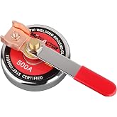 MUTUACTOR 500 AMP Magnetic Welding Ground Clamp, &Phi;3.34&rdquo; Strong Gripping Quick Release Magnetic Mount Welding Support Clamp Tools for Welding Cutting Factories Industries Work and Instrument Processing