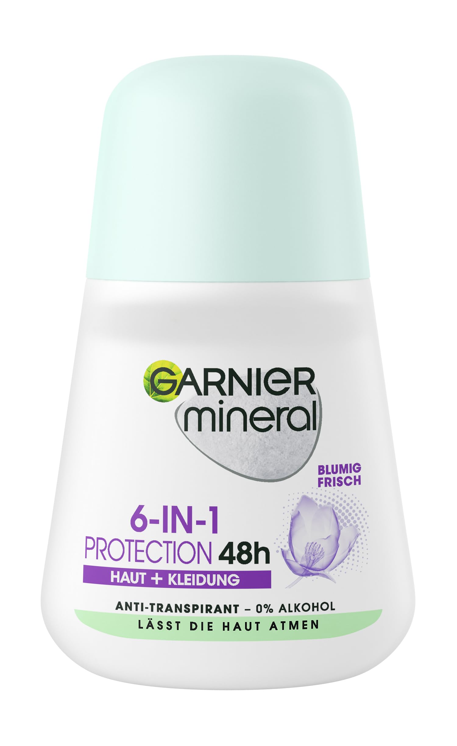 Garnier Mineral Deodorant Bluming Fresh 6in1 protection 48h skin + clothes, 1 x 50 ml