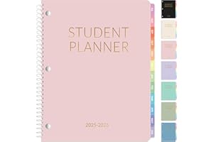 Student Planner 2025-2026, SUNEE Academic Weekly & Monthly Plan Book, Jul. 2025 - Jun. 2026, 8.5"×11" School Planner, Lesson Plan Book with Week's Goals, Bookmark, Monthly Tabs, 3-Hole Punched, Pink