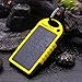 Solar Charger,Dizaul 5000mAh Portable Solar Power Bank Waterproof/Shockproof/Dustproof Dual USB Battery Bank for cell phone,iPhone,Samsung,Android phones,Windows phones,GoPro Camera,GPS and More