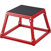 VEVOR Plyometric Jump Box, 18 Inch Plyo Box, Steel Plyometric Platform and Jumping Agility Box, Anti-Slip Fitness Exercise Step Up Box for Home Gym Training, Conditioning Strength Training