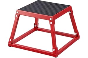 VEVOR Plyometric Jump Box, 12-30 Inch Plyo Box, Steel Plyometric Platform and Jumping Agility Box, Anti-Slip Fitness Exercise
