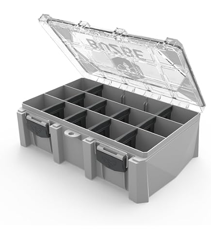 BUZBE Basic 15T (Thin) Utility Box, Waterproof Tackle Box, 3600 Fishing Tackle Tray, Plastic Organizer with Dividers : Sports & Outdoors