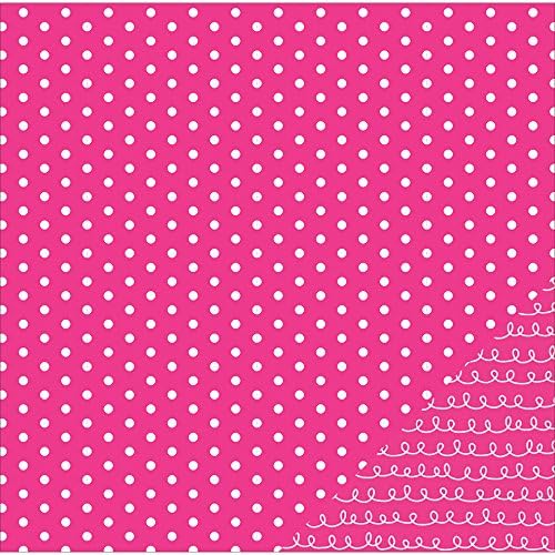 American Crafts Basics Double-Sided Cardstock 12"X12"-Pink Dot