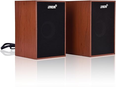 wood computer speakers