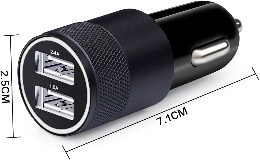 Car Charger,Sicodo 2-Pack 3.4A Dual USB Port Rapid Car Charger Adapter Compatible with iPhoneX,8,8 Plus,7 Plus,7S,6 Plus,6S,iPad,Tablet,Samsung Galaxy S9 S8,S7 Edge,HTC,Sony and Other USB Device 