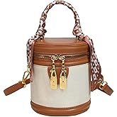 Trendy retro bucket bag for women top handle and Detachable Shoulder Strap, Perfect for Daily Use and Gatherings