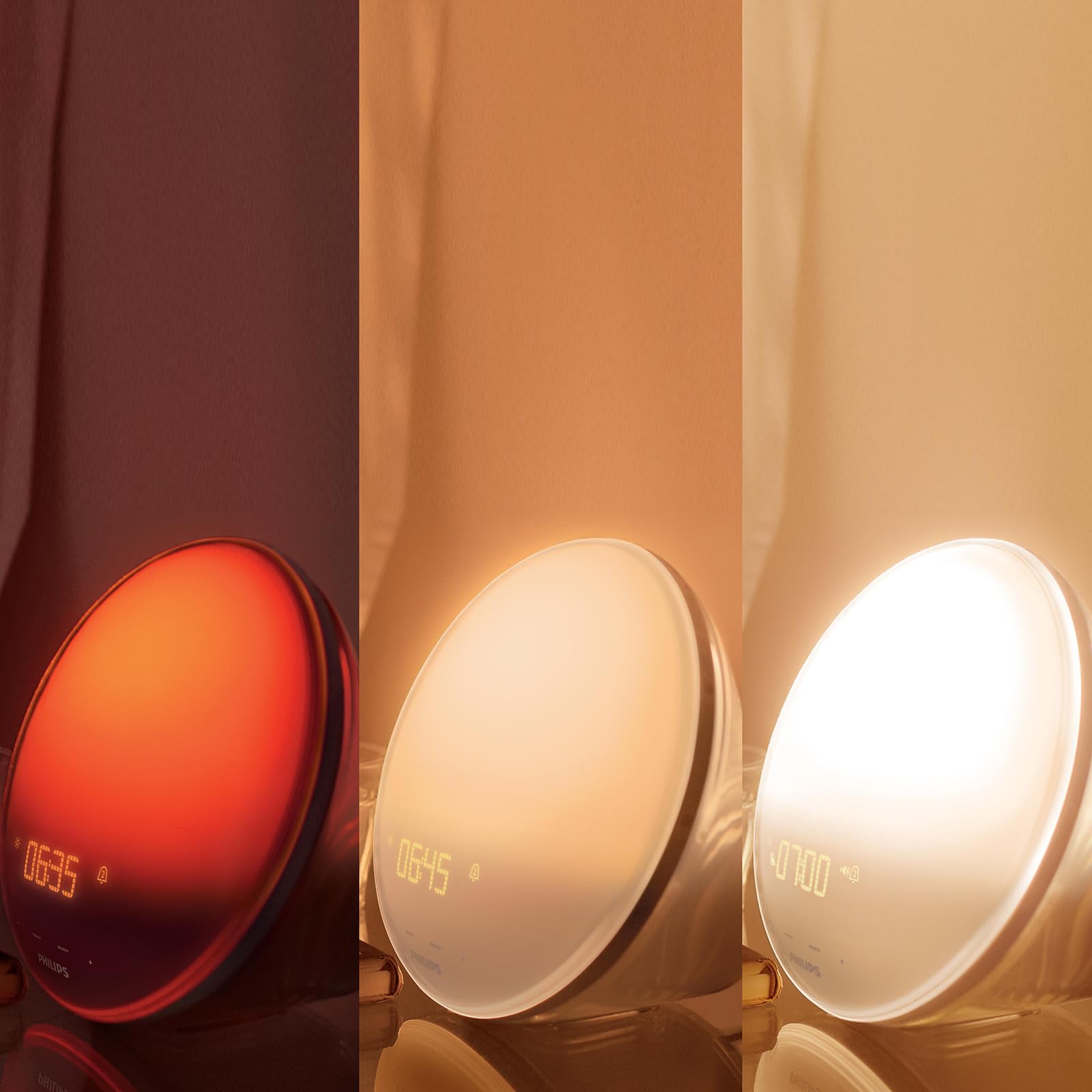 Philips SmartSleep Wake-up Light – Nachttischlampe & Wecker, Farbige Sonnenaufgangssimulation, 20 Helligkeitseinstellungen, 6 natürliche Wecktöne, Mitternacht-Lichtfunktion, Modell HF3521/01 5