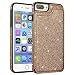 UEEBAI Case for iPhone 7 Plus 8 Plus, Premium Glitter PU Leather Case Back Wallet Cover [Two Magnetic Clasp] [Card Slots] Stand Function Durable Shockproof Soft TPU Case for iPhone 8 Plus -Rose Gold#3
