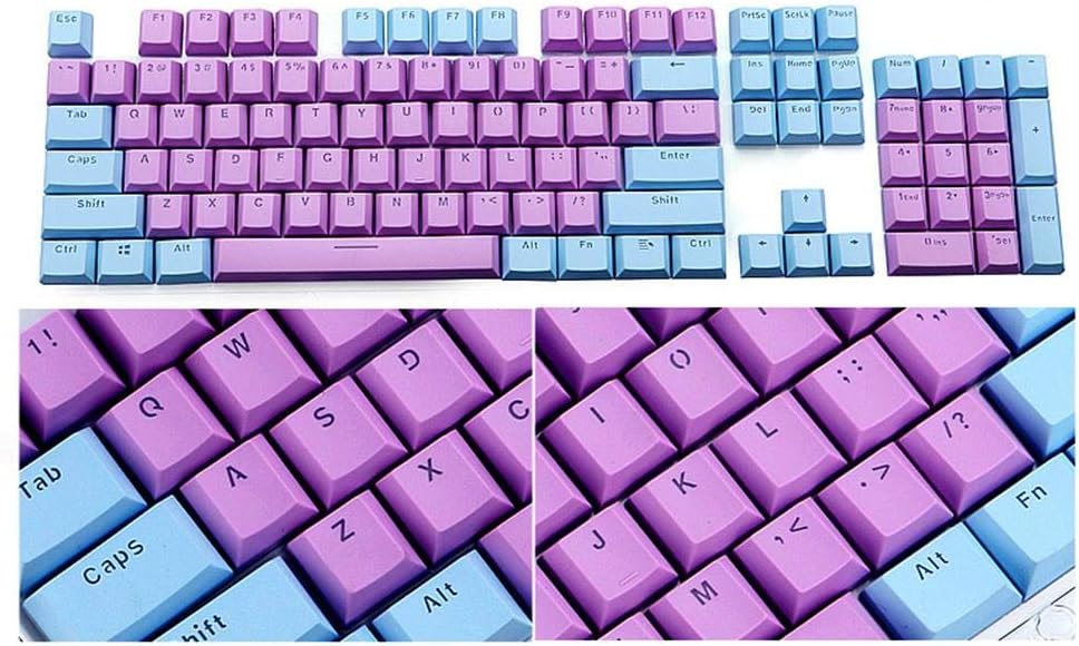 Funarrow PBT Keycaps Backlit 104Key Set Translucent Key Caps Top, for Cherry MX Mechanical Keyboard Key Cap Switches