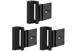 TOYFUL 3 Pack Door Reinforcement Locks with 12 Screws, Home Security Door Lock Stop for Toddler, Childproof Door Lock Night Lock Withstand 800 Lbs Black