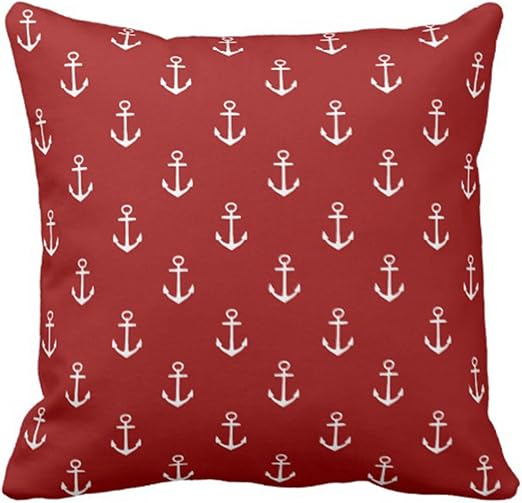 Amazon Com Emvency Throw Pillow Cover Cute Preppy Nautical Red